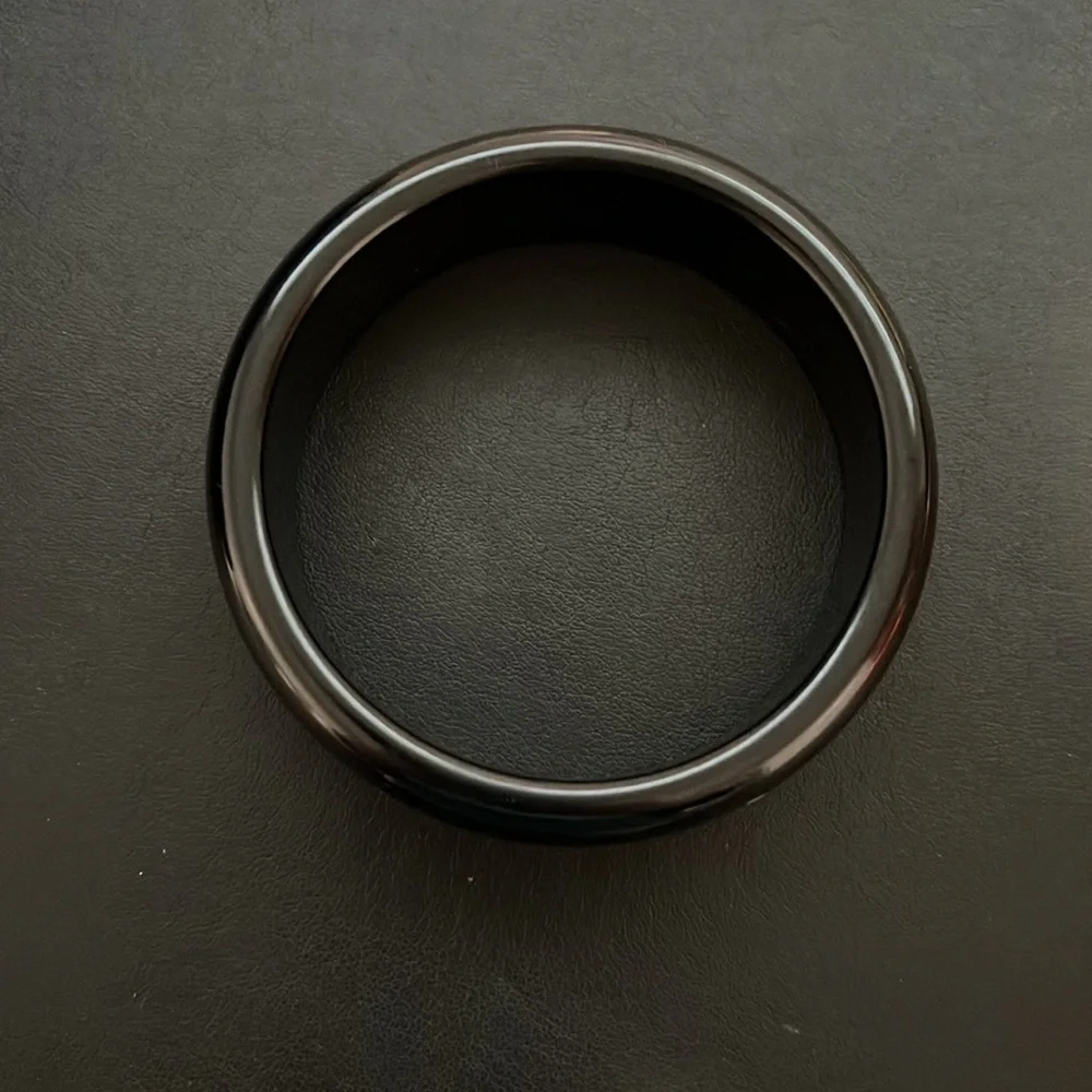 Vintage Black Plastic Bangle Bracelet, Retro, Boho